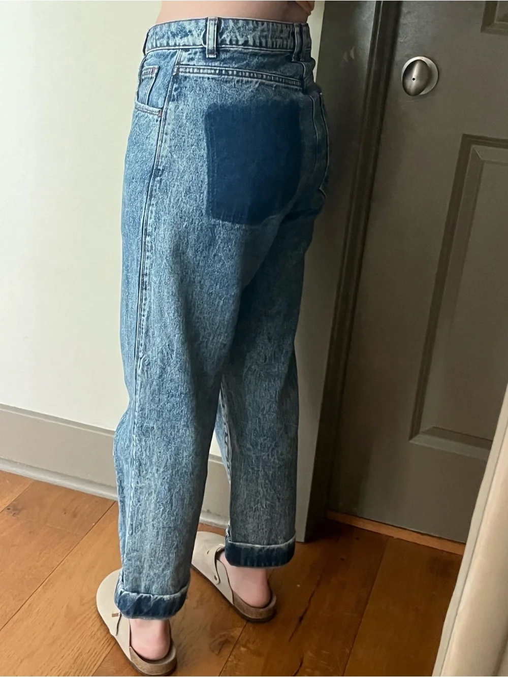 Relaxed Fit Light Blue Acid Wash Jeans